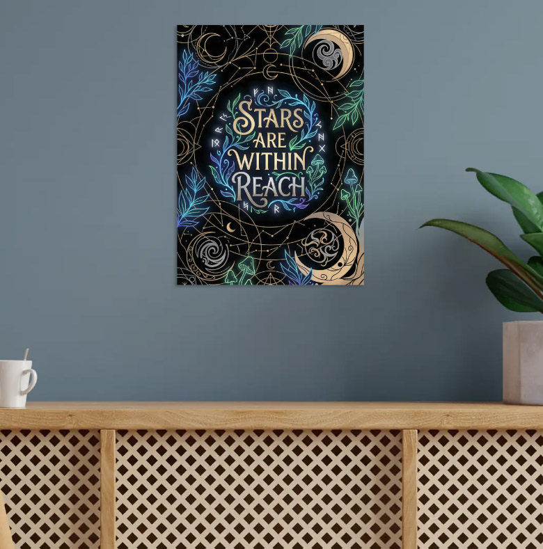 Stars Are Within Reach — metal poster wall art by Lineer